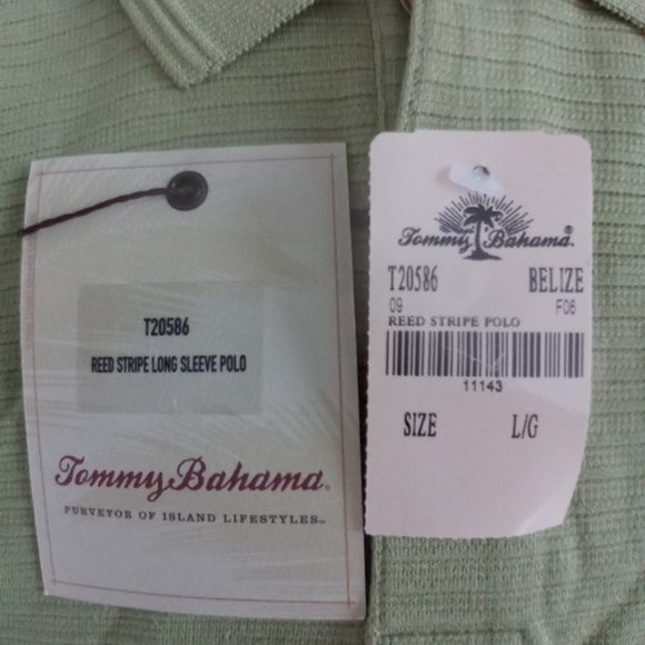 Tommy Bahama Silk Reed Stripe long sleeve polo shirt NWT - Picture 5 of 9